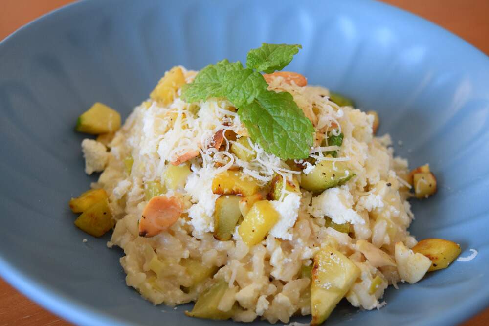 Risoto de abobrinha e ricota