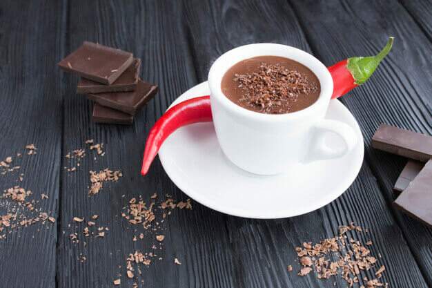 Receita de chocolate quente picante