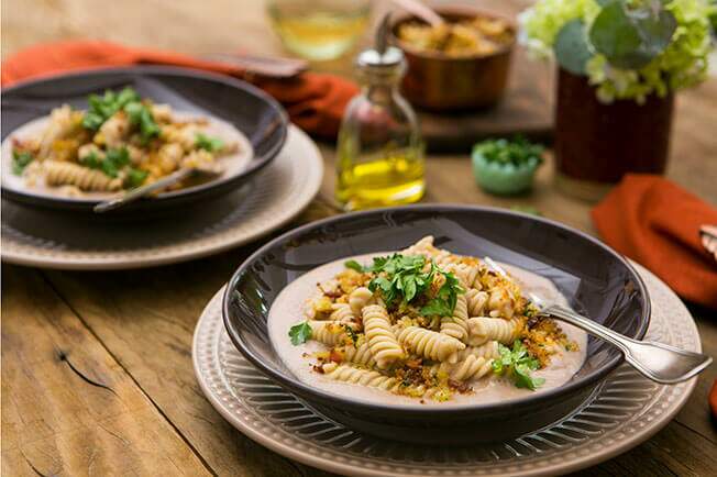 Receita de pasta com farofinha de pão