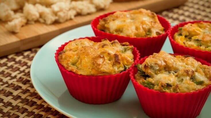 Receita de muffin de carne com legumes 