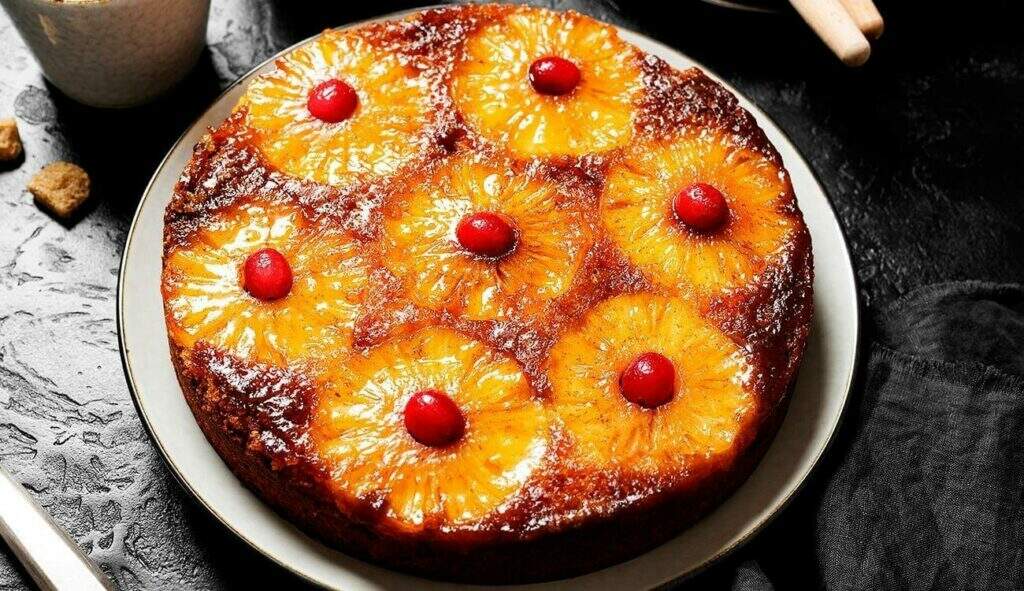 torta de abacaxi com cereja