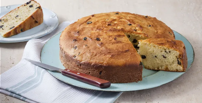 torta de ricota e uva passa