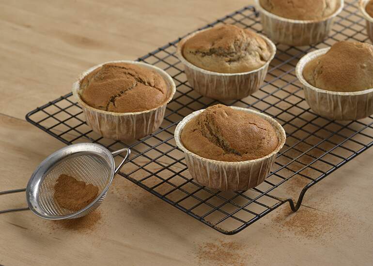 Muffins de banana com canela