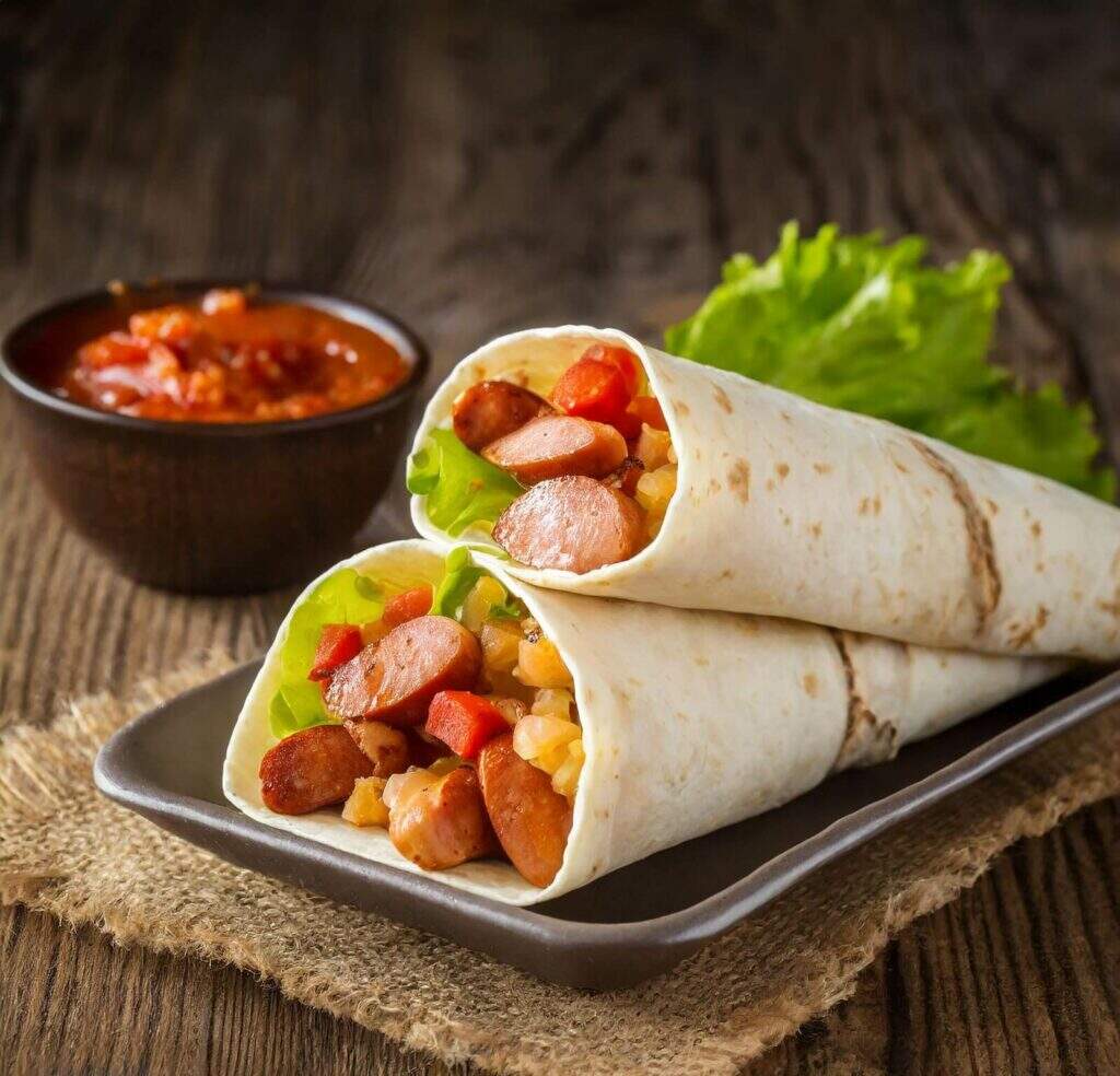 Burrito de linguiça calabresa