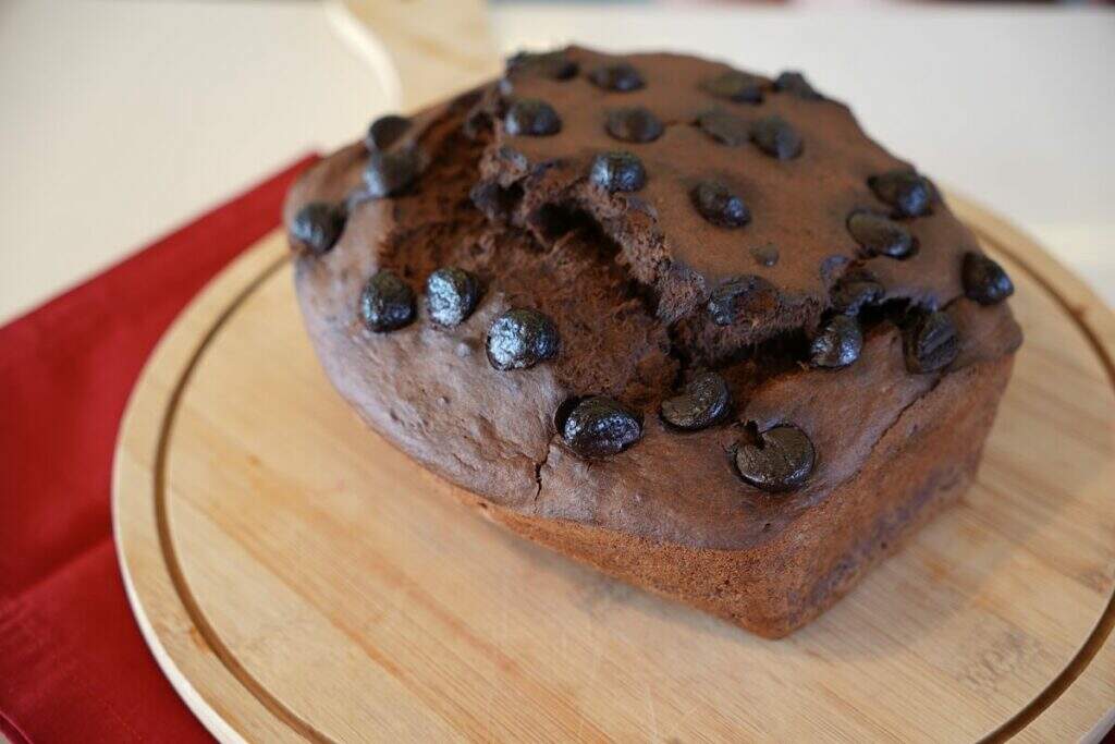 Bolo de banana com Chocolate e Aveia sem açúcar