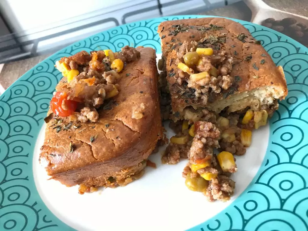 Torta de carne moída com aveia