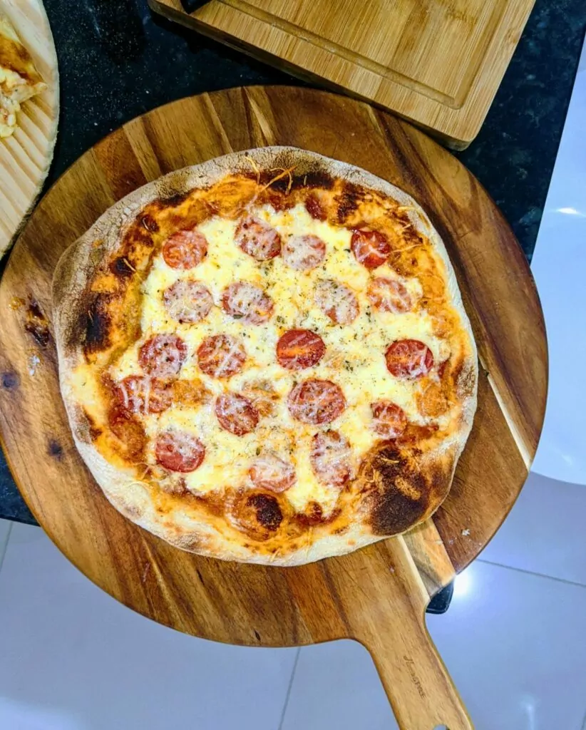 Pizza marguerita com fermentação longa